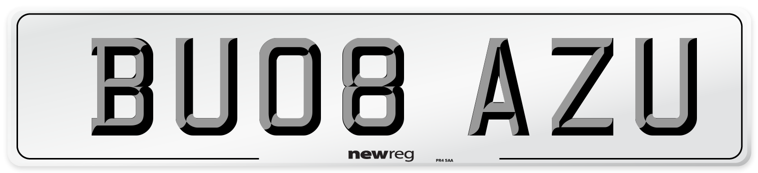 BU08 AZU Number Plate from New Reg